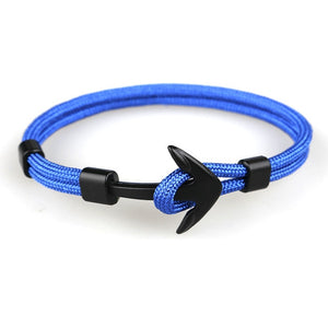 Fashion Black Color Anchor Bracelets Men Charm