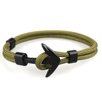 Fashion Black Color Anchor Bracelets Men Charm