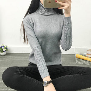 Turtleneck Winter Knitted Women Sweaters